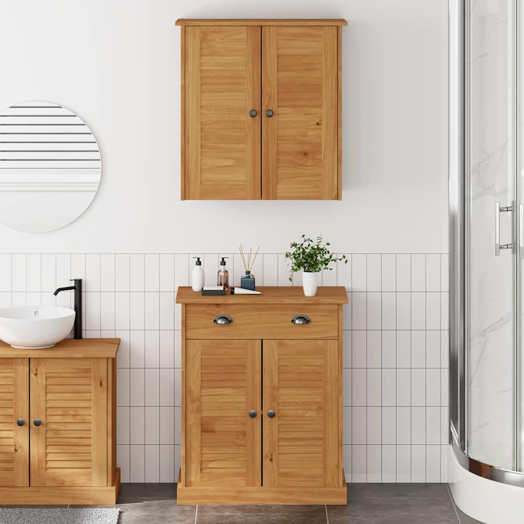 Badkamermeubelset met plank VIGO 2 pcs Bruin en Honingbruin is nu te koop bij PeponiXL, paradijselijk wonen!