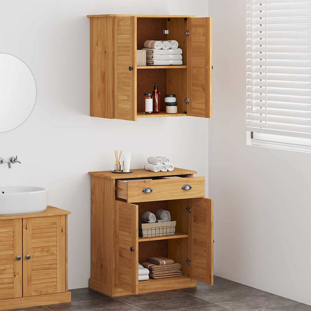Badkamermeubelset met plank VIGO 2 pcs Bruin en Honingbruin is nu te koop bij PeponiXL, paradijselijk wonen!