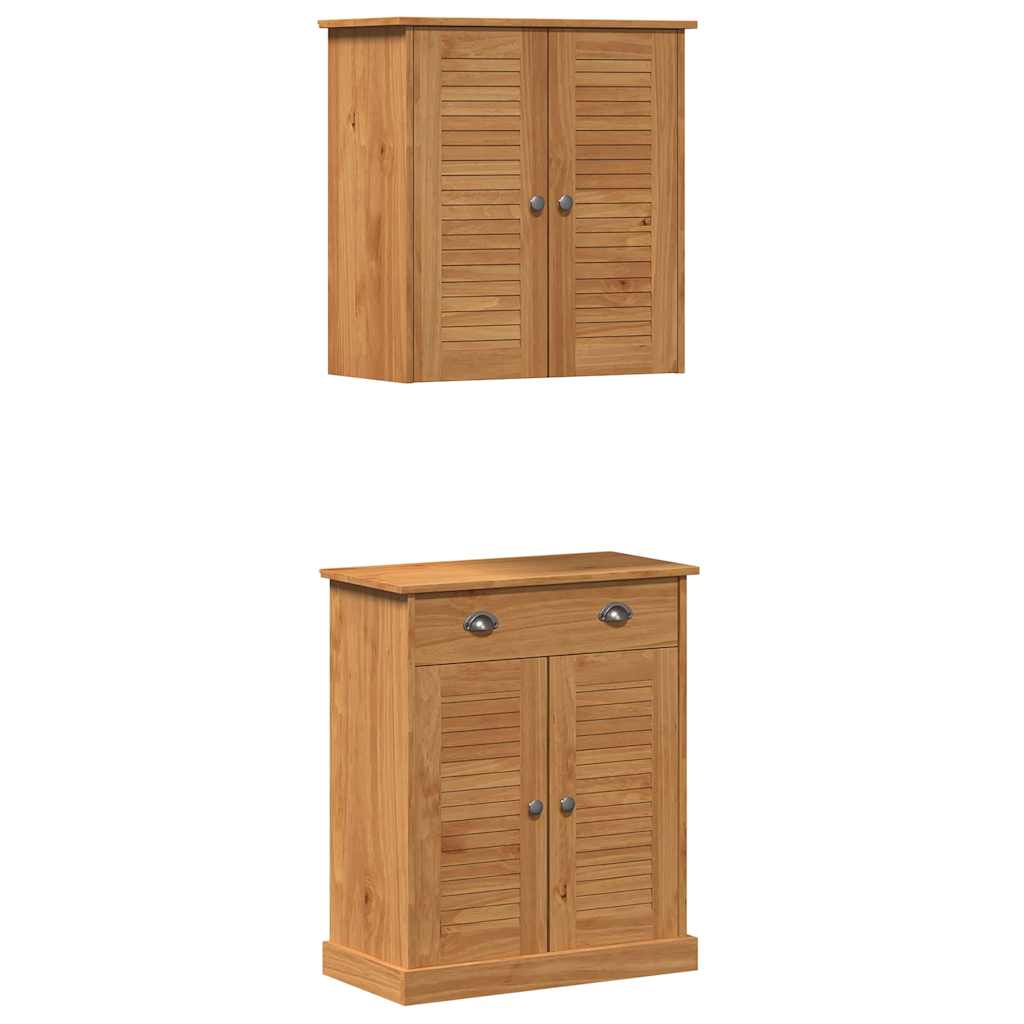 Badkamermeubelset met plank VIGO 2 pcs Bruin en Honingbruin is nu te koop bij PeponiXL, paradijselijk wonen!