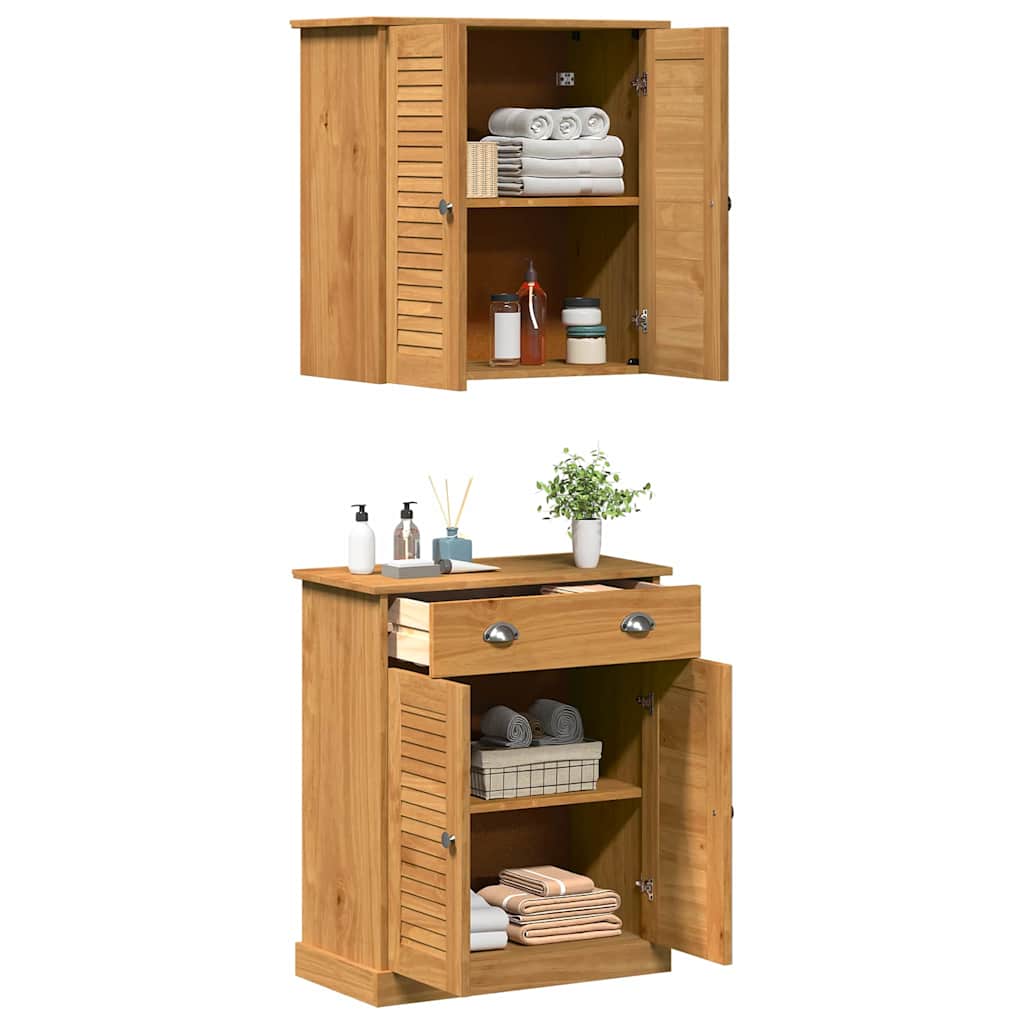 Badkamermeubelset met plank VIGO 2 pcs Bruin en Honingbruin is nu te koop bij PeponiXL, paradijselijk wonen!
