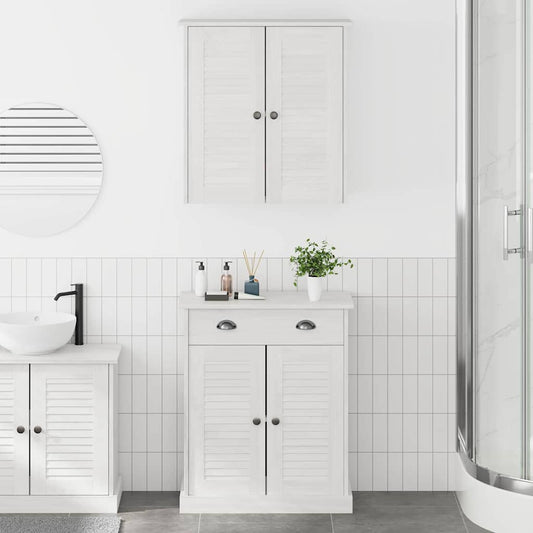 Badkamermeubelset met plank VIGO 2 pcs Wit en Antiek Wit is nu te koop bij PeponiXL, paradijselijk wonen!
