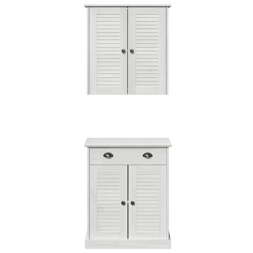 Badkamermeubelset met plank VIGO 2 pcs Wit en Antiek Wit is nu te koop bij PeponiXL, paradijselijk wonen!