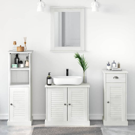 Badkamermeubelset met lade 4 pcs Antiek wit Massief grenenhout is nu te koop bij PeponiXL, paradijselijk wonen!