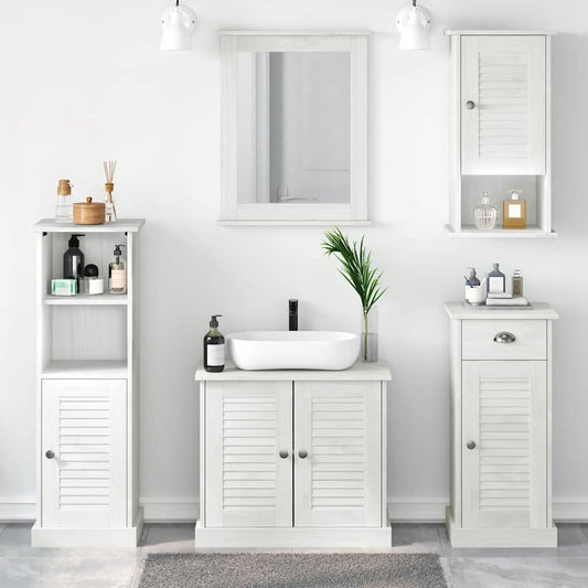 Badkamermeubelset VIGO 5 pcs Antiek wit Massief grenenhout is nu te koop bij PeponiXL, paradijselijk wonen!