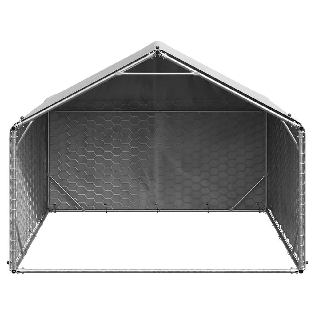 Hondenhok voor buiten met hoes 2x2x1,5 m gegalvaniseerd staal is nu te koop bij PeponiXL, paradijselijk wonen!