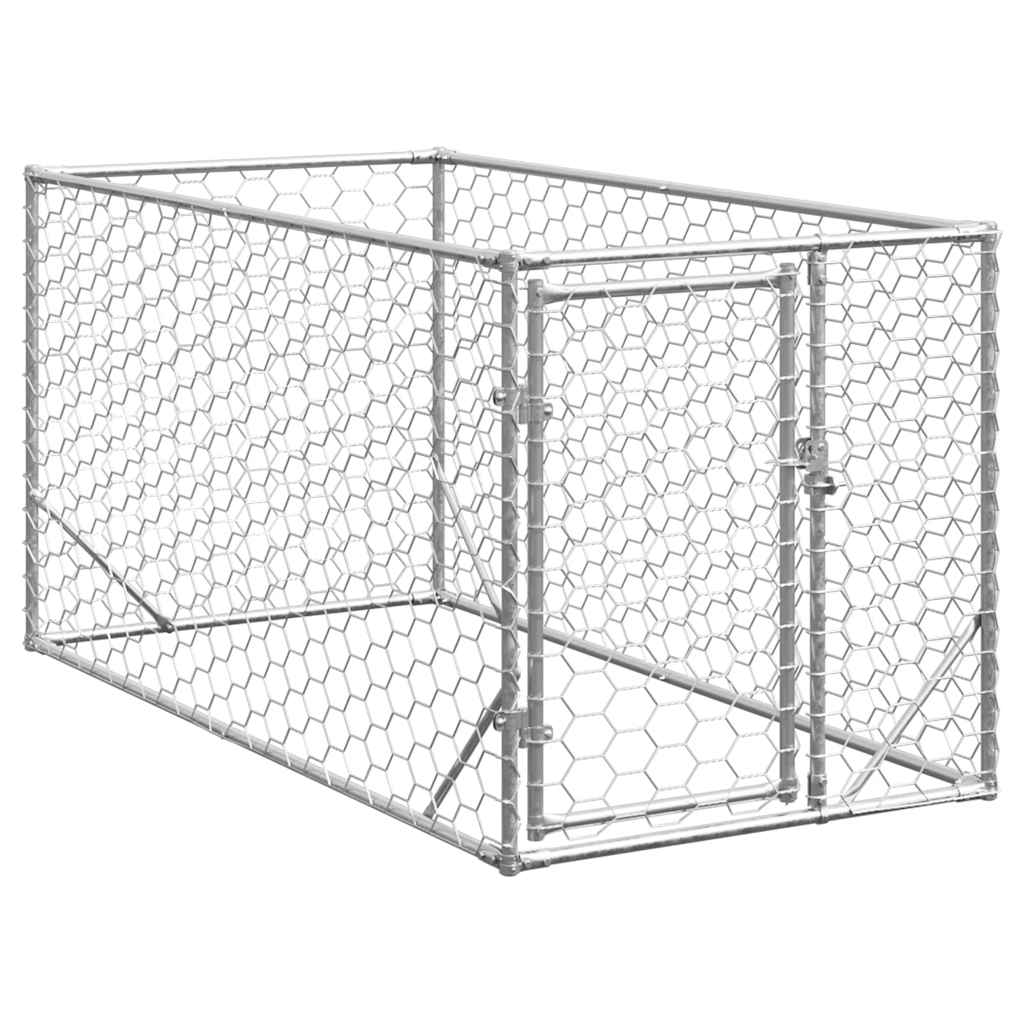 Hondenhok voor buiten met deur 2x1x1 m gegalvaniseerd staal is nu te koop bij PeponiXL, paradijselijk wonen!