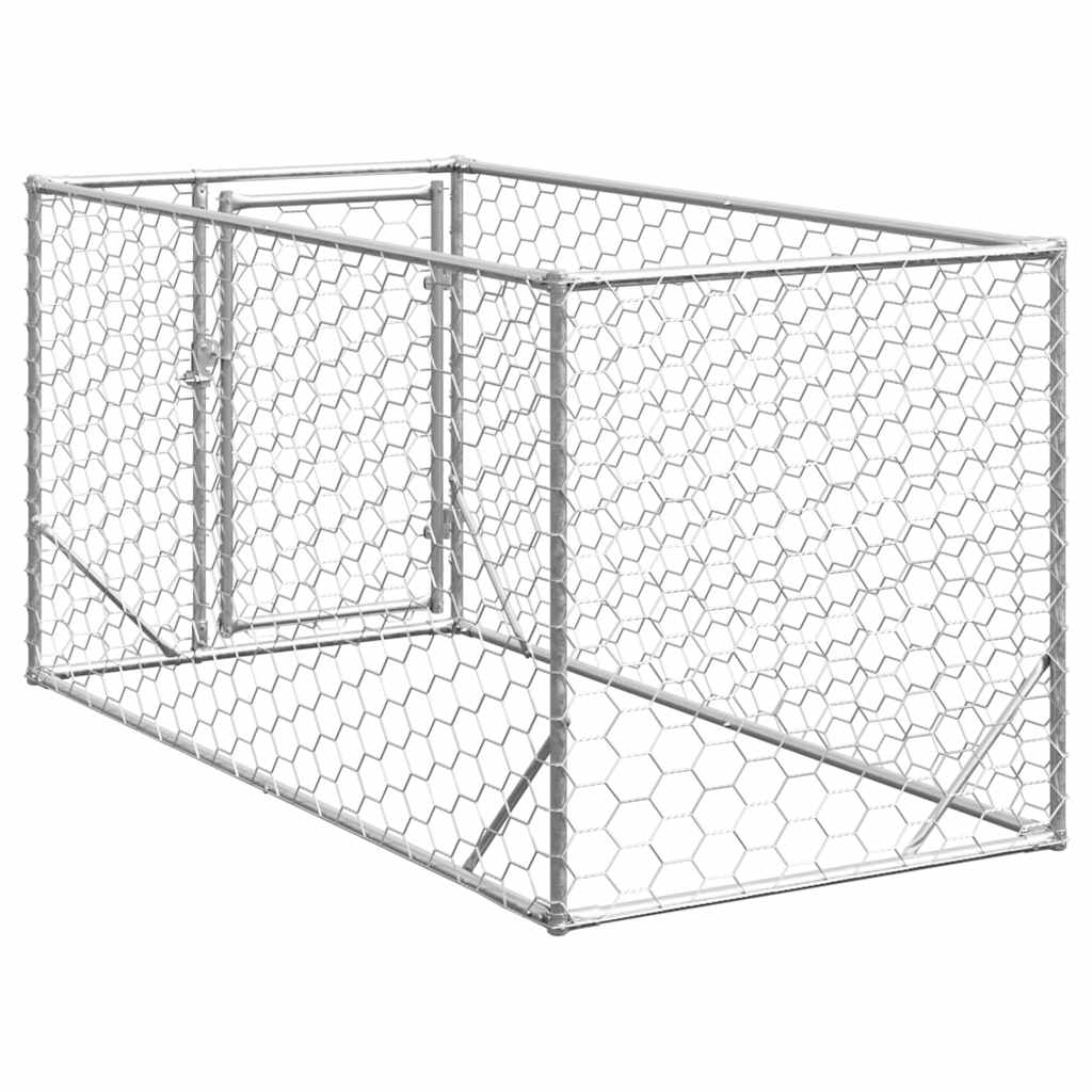 Hondenhok voor buiten met deur 2x1x1 m gegalvaniseerd staal is nu te koop bij PeponiXL, paradijselijk wonen!
