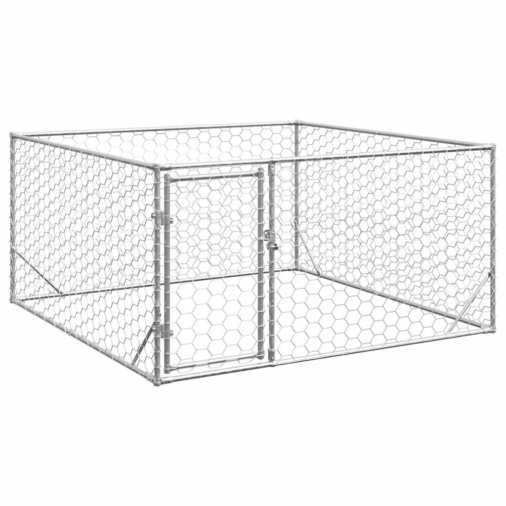 Hondenhok voor buiten met deur 2x2x1 m gegalvaniseerd staal is nu te koop bij PeponiXL, paradijselijk wonen!