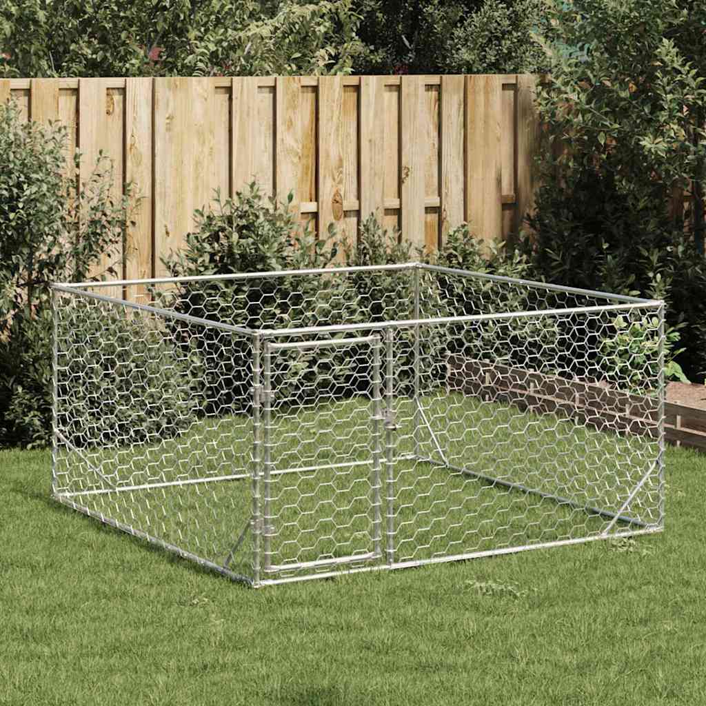 Hondenhok voor buiten met deur 2x2x1 m gegalvaniseerd staal is nu te koop bij PeponiXL, paradijselijk wonen!