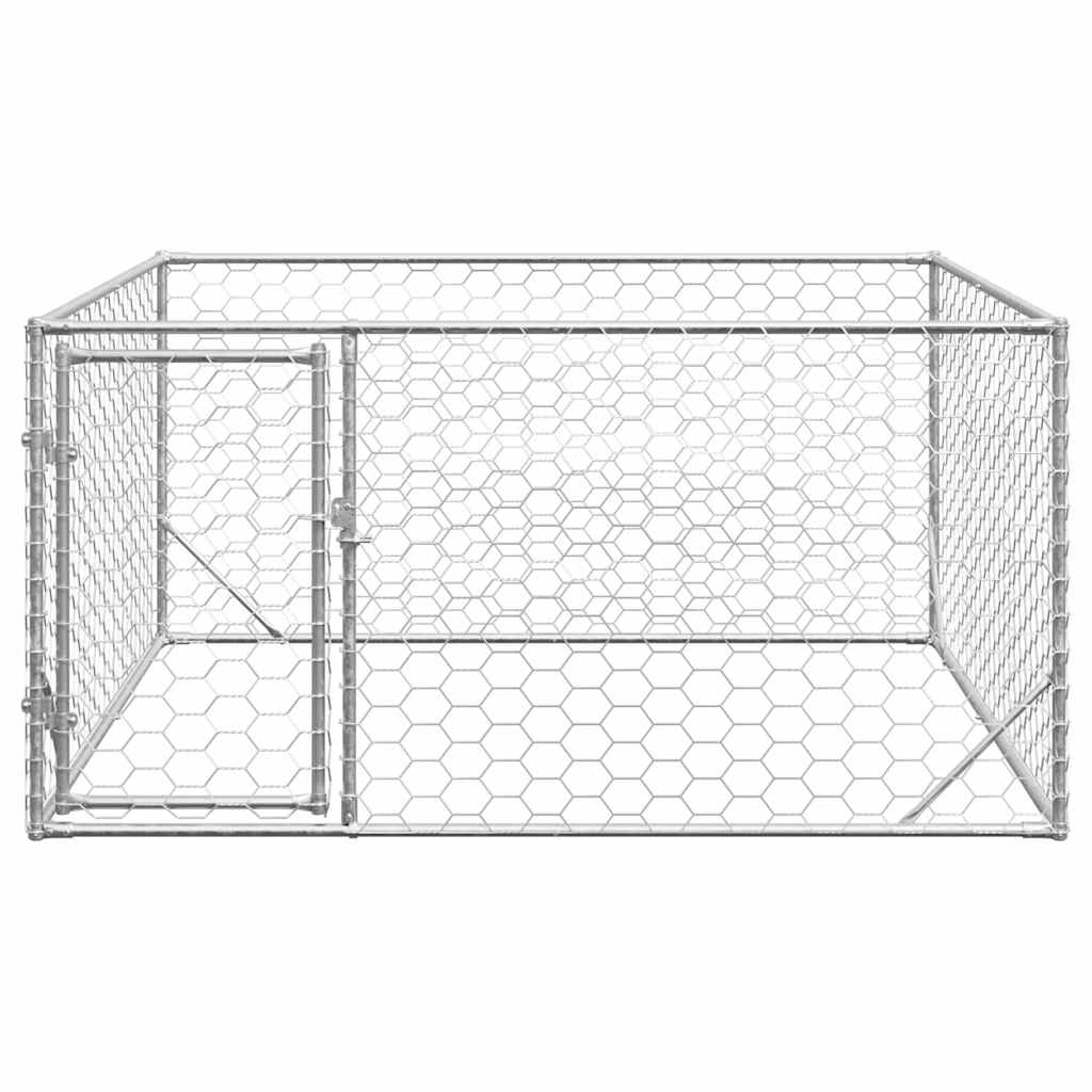 Hondenhok voor buiten met deur 2x2x1 m gegalvaniseerd staal is nu te koop bij PeponiXL, paradijselijk wonen!