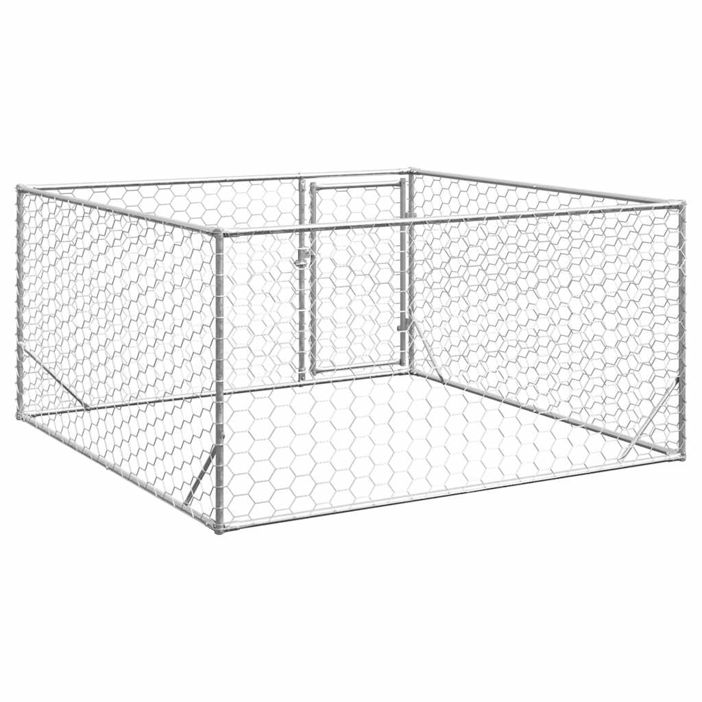 Hondenhok voor buiten met deur 2x2x1 m gegalvaniseerd staal is nu te koop bij PeponiXL, paradijselijk wonen!