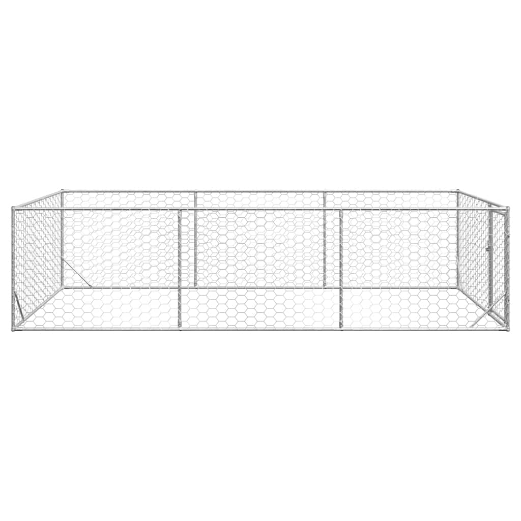 Hondenhok voor buiten met deur 2x4x1 m gegalvaniseerd staal is nu te koop bij PeponiXL, paradijselijk wonen!