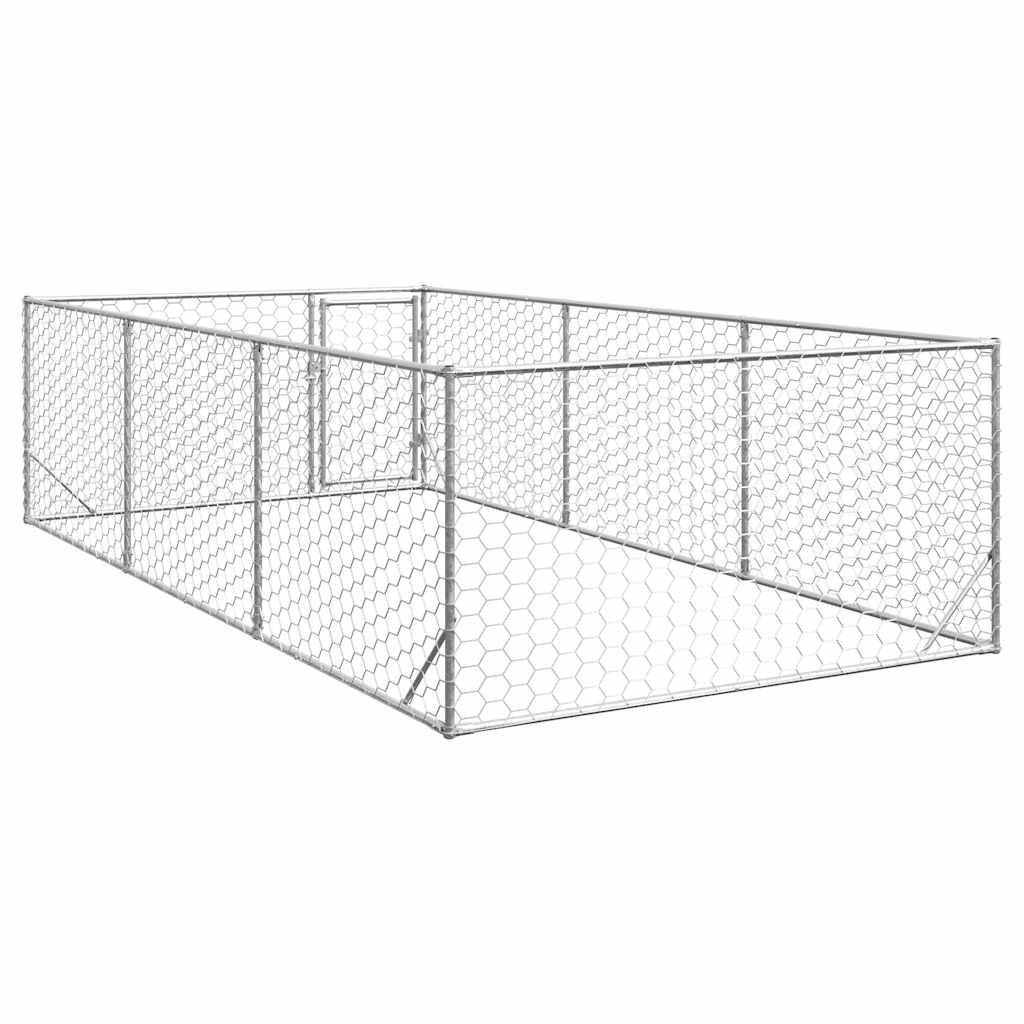 Hondenhok voor buiten met deur 2x4x1 m gegalvaniseerd staal is nu te koop bij PeponiXL, paradijselijk wonen!