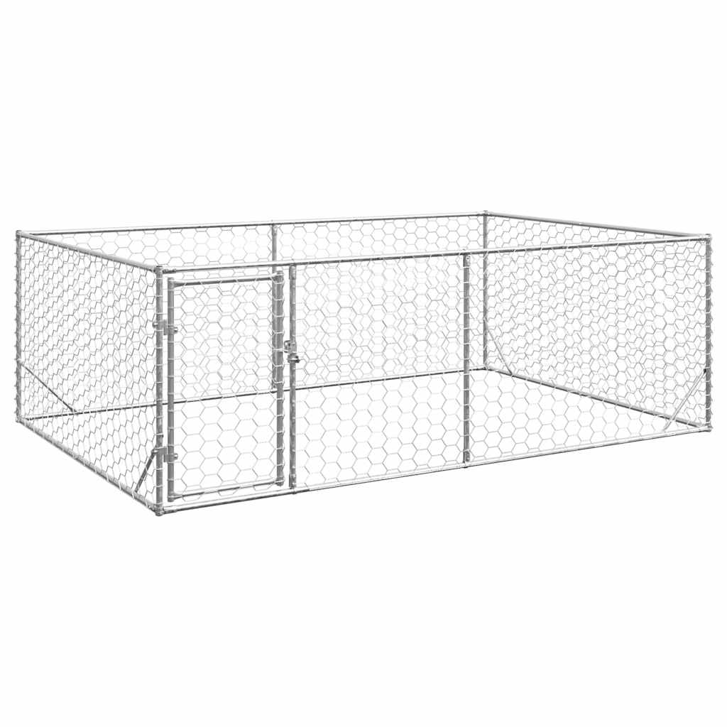 Hondenhok voor buiten met deur 3x2x1 m gegalvaniseerd staal is nu te koop bij PeponiXL, paradijselijk wonen!