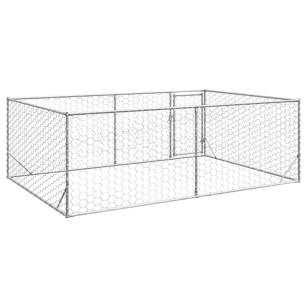 Hondenhok voor buiten met deur 3x2x1 m gegalvaniseerd staal is nu te koop bij PeponiXL, paradijselijk wonen!