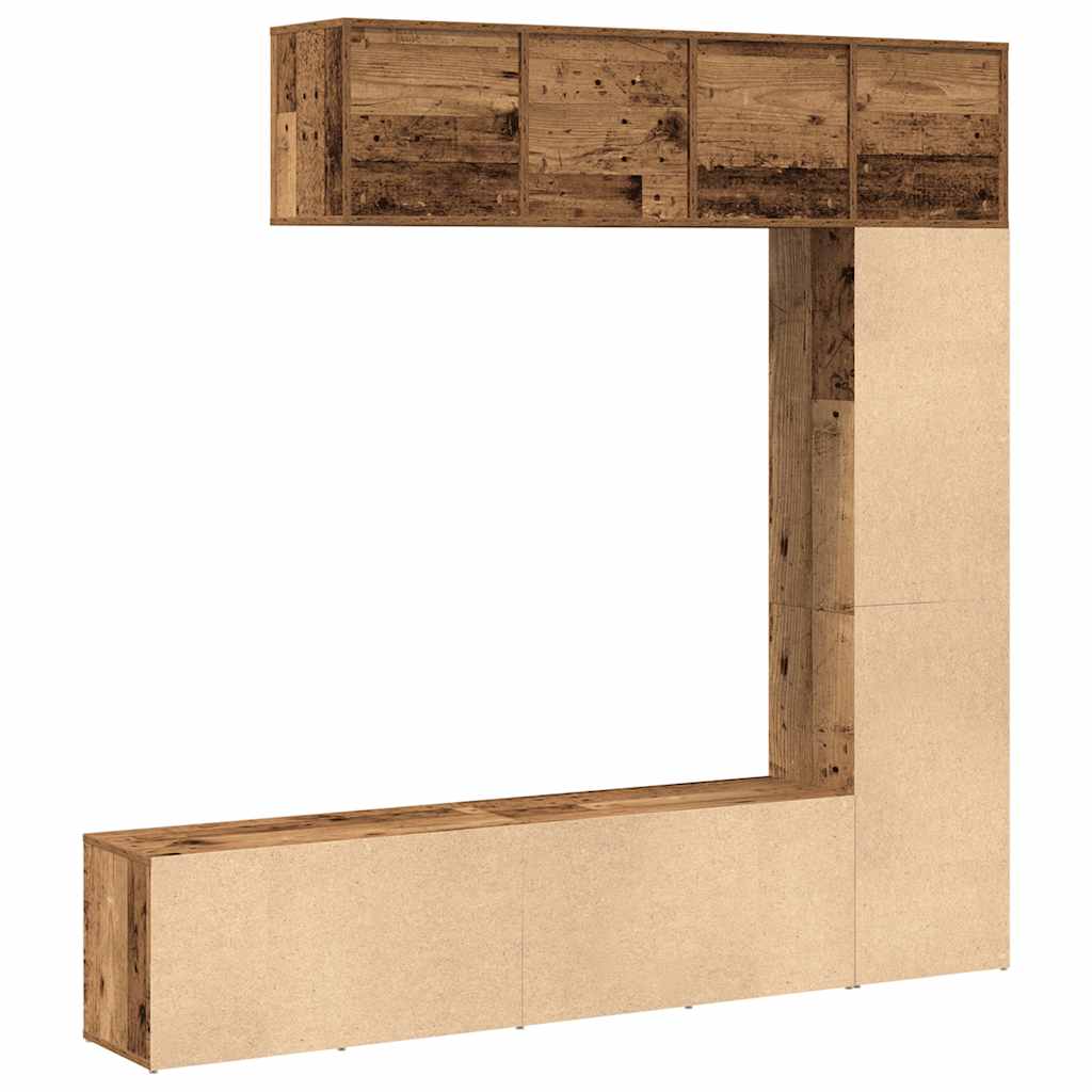 Boekenkasten 3 st bewerkt hout oud houtkleurig is nu te koop bij PeponiXL, paradijselijk wonen!