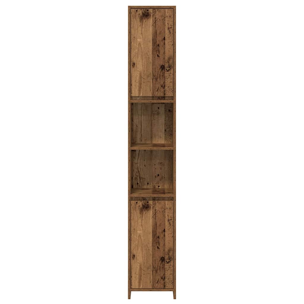 4-delige Badkamermeubelset bewerkt hout oud houtkleurig is nu te koop bij PeponiXL, paradijselijk wonen!
