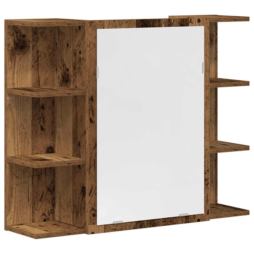 4-delige Badkamermeubelset bewerkt hout oud houtkleurig is nu te koop bij PeponiXL, paradijselijk wonen!