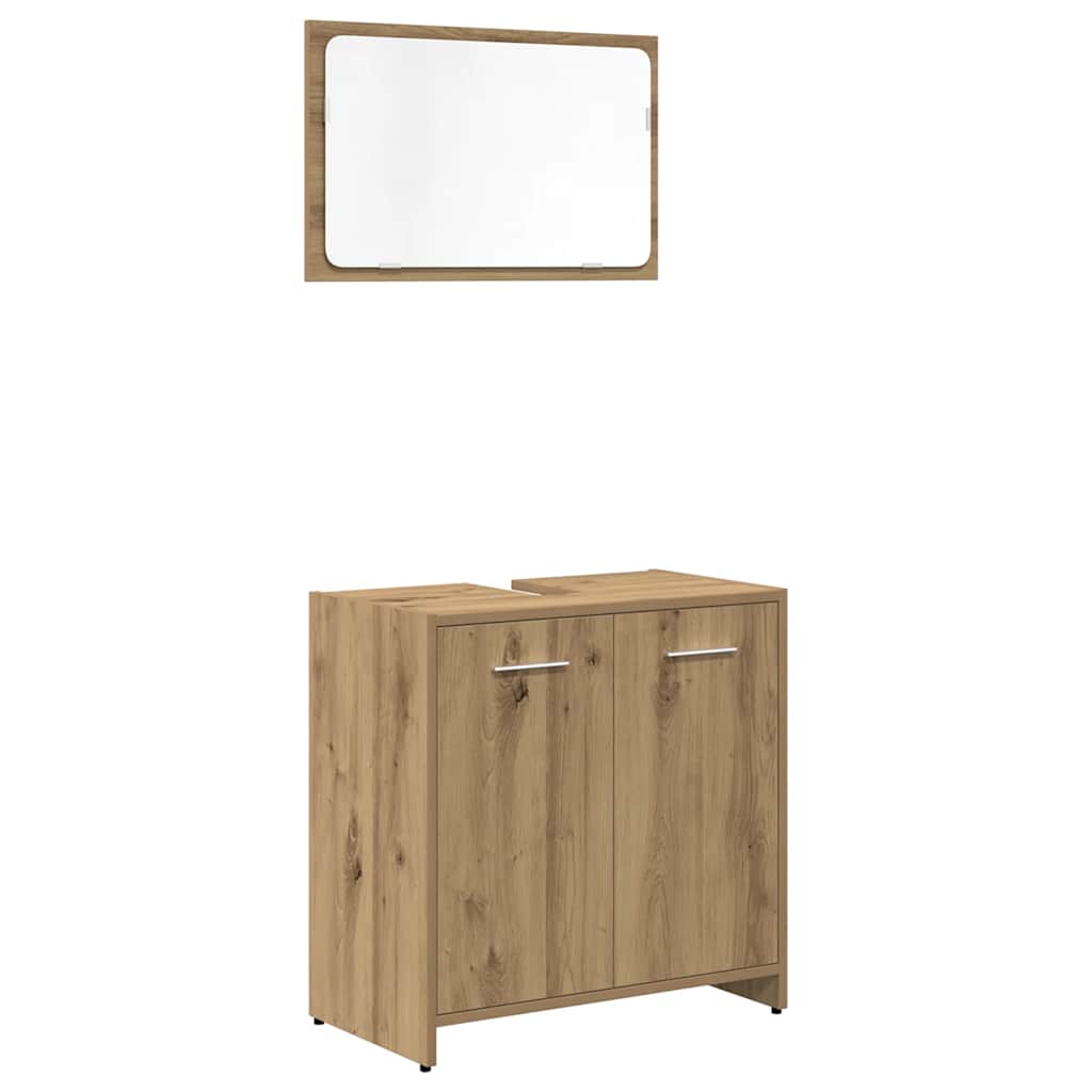3-delige Badkamermeubelset bewerkt hout artisanaal eikenkleur is nu te koop bij PeponiXL, paradijselijk wonen!