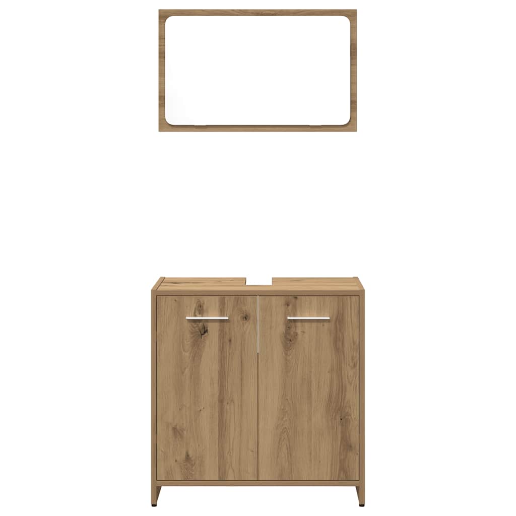 3-delige Badkamermeubelset bewerkt hout artisanaal eikenkleur is nu te koop bij PeponiXL, paradijselijk wonen!