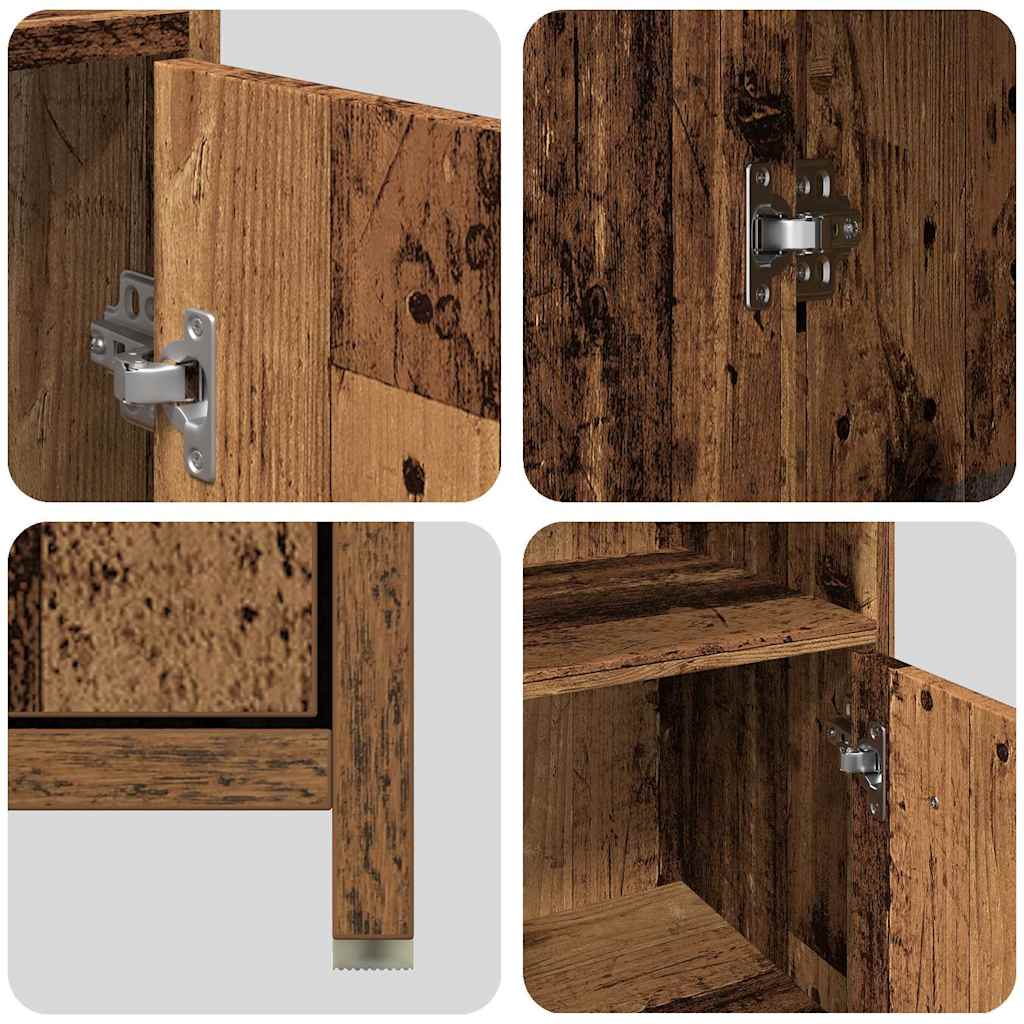3-delige Badkamermeubelset bewerkt hout oud houtkleurig is nu te koop bij PeponiXL, paradijselijk wonen!