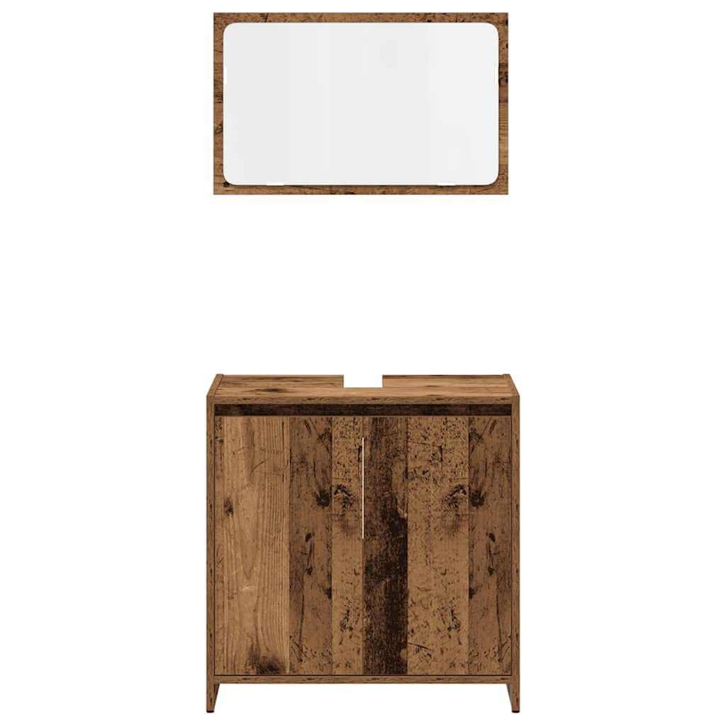 3-delige Badkamermeubelset bewerkt hout oud houtkleurig is nu te koop bij PeponiXL, paradijselijk wonen!