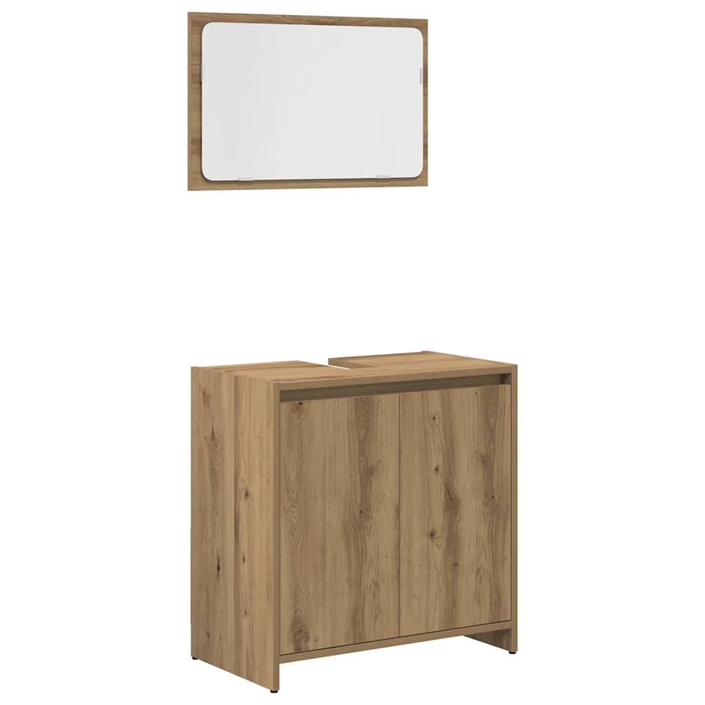 3-delige Badkamermeubelset bewerkt hout artisanaal eikenkleur is nu te koop bij PeponiXL, paradijselijk wonen!