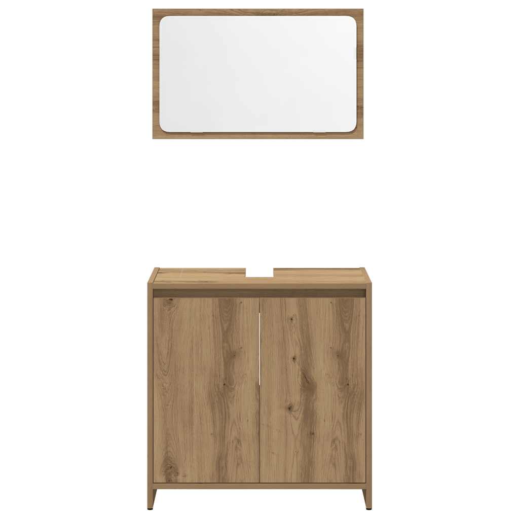 3-delige Badkamermeubelset bewerkt hout artisanaal eikenkleur is nu te koop bij PeponiXL, paradijselijk wonen!