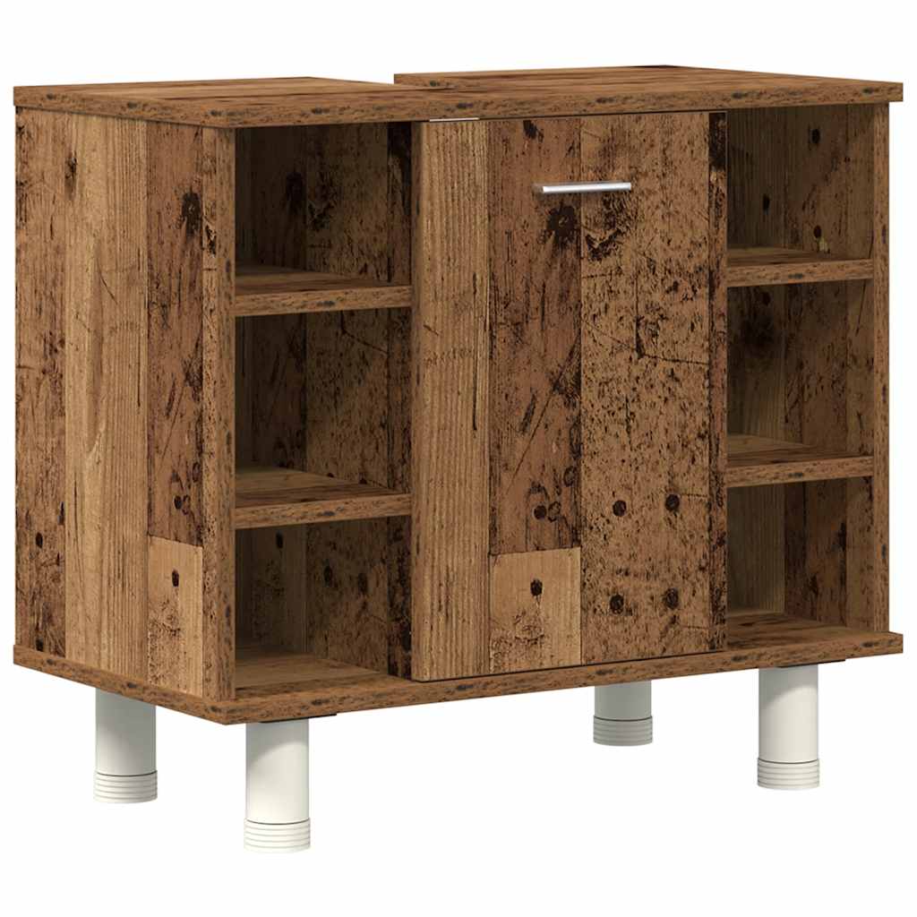 3-delige Badkamermeubelset bewerkt hout oud houtkleurig is nu te koop bij PeponiXL, paradijselijk wonen!