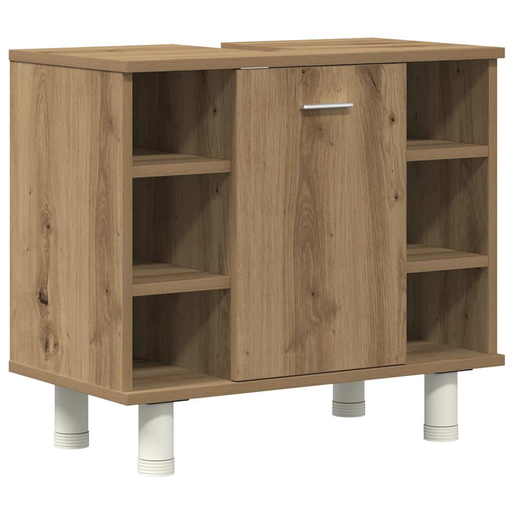 3-delige Badkamermeubelset bewerkt hout artisanaal eikenkleur is nu te koop bij PeponiXL, paradijselijk wonen!