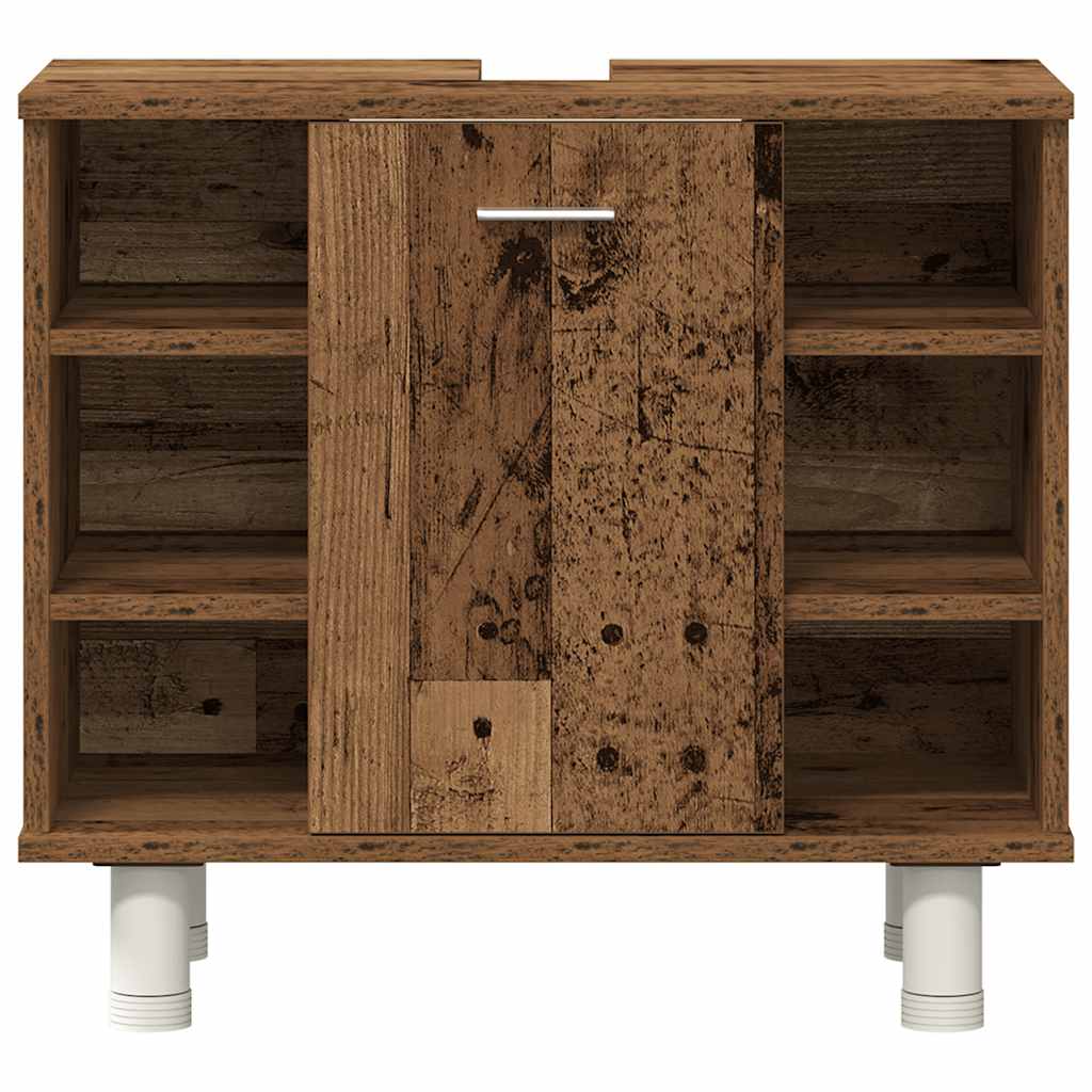 3-delige Badkamermeubelset bewerkt hout oud houtkleurig is nu te koop bij PeponiXL, paradijselijk wonen!