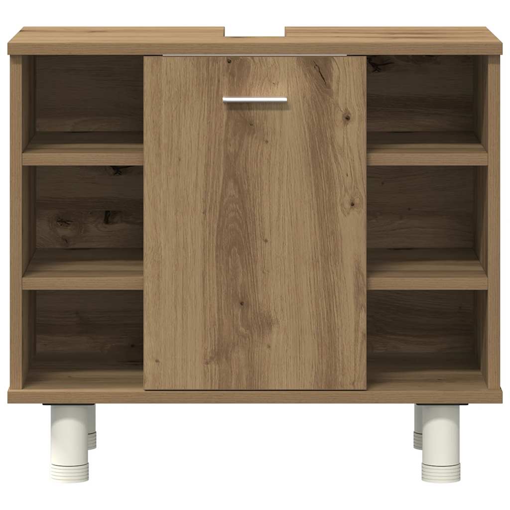 3-delige Badkamermeubelset bewerkt hout artisanaal eikenkleur is nu te koop bij PeponiXL, paradijselijk wonen!