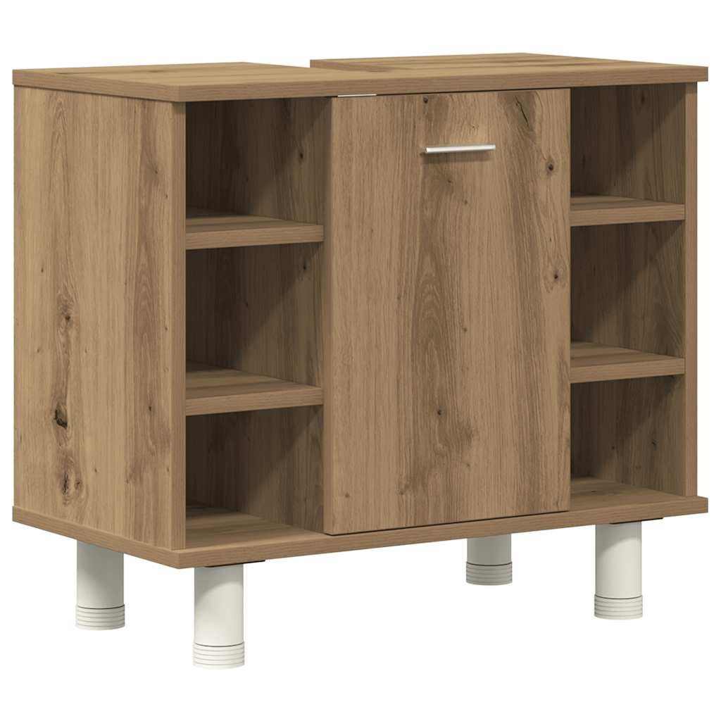3-delige Badkamermeubelset bewerkt hout artisanaal eikenkleur is nu te koop bij PeponiXL, paradijselijk wonen!