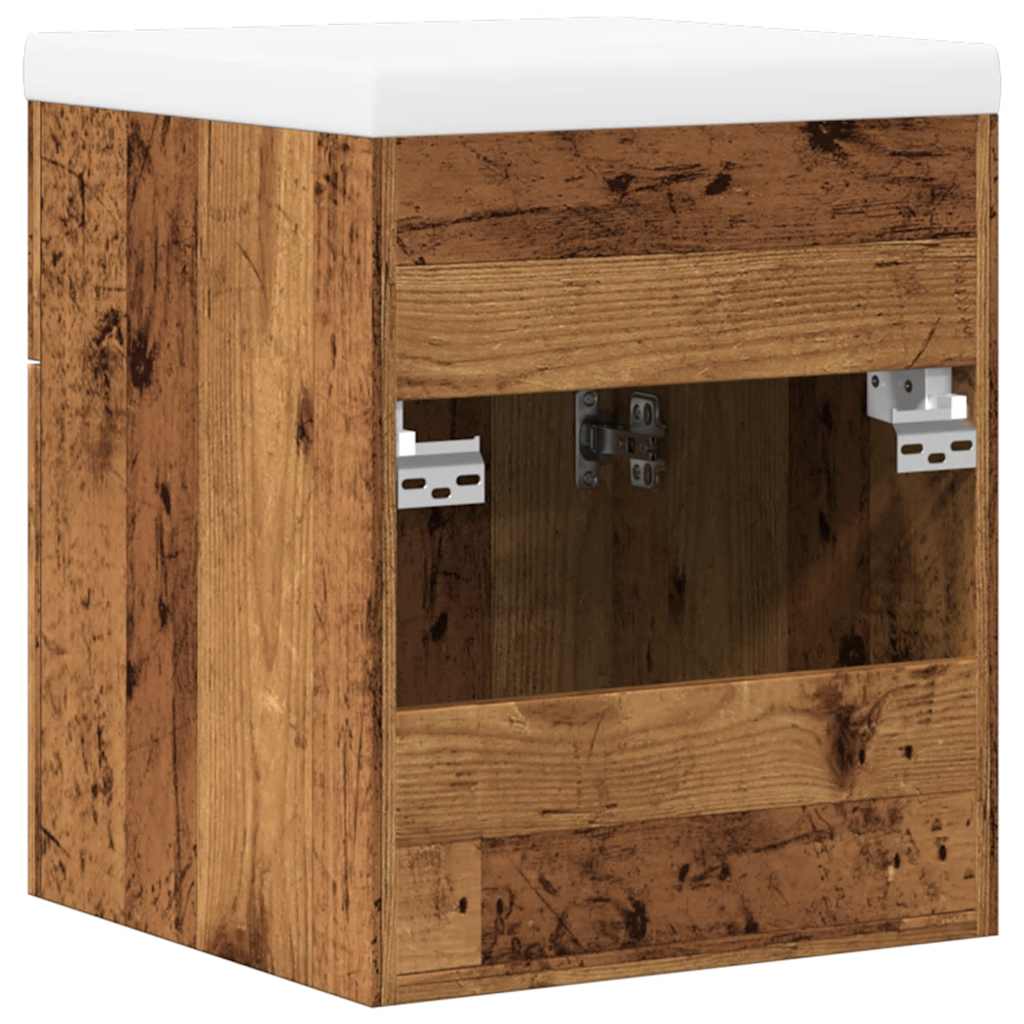 2-delige Badkamermeubelset bewerkt hout oud houtkleurig is nu te koop bij PeponiXL, paradijselijk wonen!