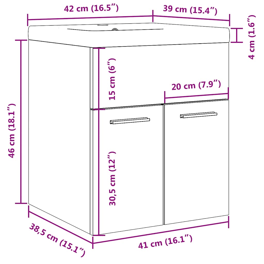 2-delige Badkamermeubelset bewerkt hout oud houtkleurig is nu te koop bij PeponiXL, paradijselijk wonen!
