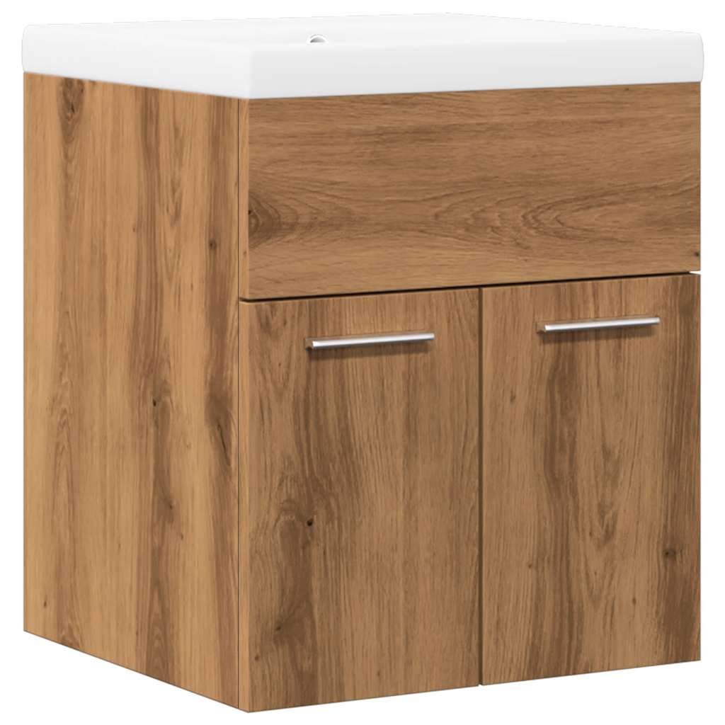 2-delige Badkamermeubelset bewerkt hout artisanaal eikenkleur is nu te koop bij PeponiXL, paradijselijk wonen!