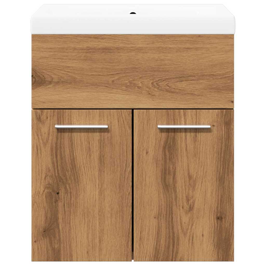 2-delige Badkamermeubelset bewerkt hout artisanaal eikenkleur is nu te koop bij PeponiXL, paradijselijk wonen!