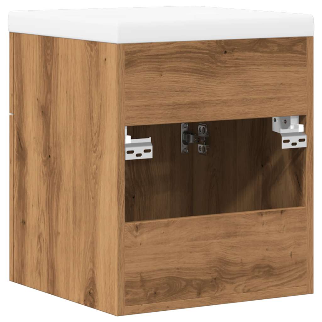 2-delige Badkamermeubelset bewerkt hout artisanaal eikenkleur is nu te koop bij PeponiXL, paradijselijk wonen!