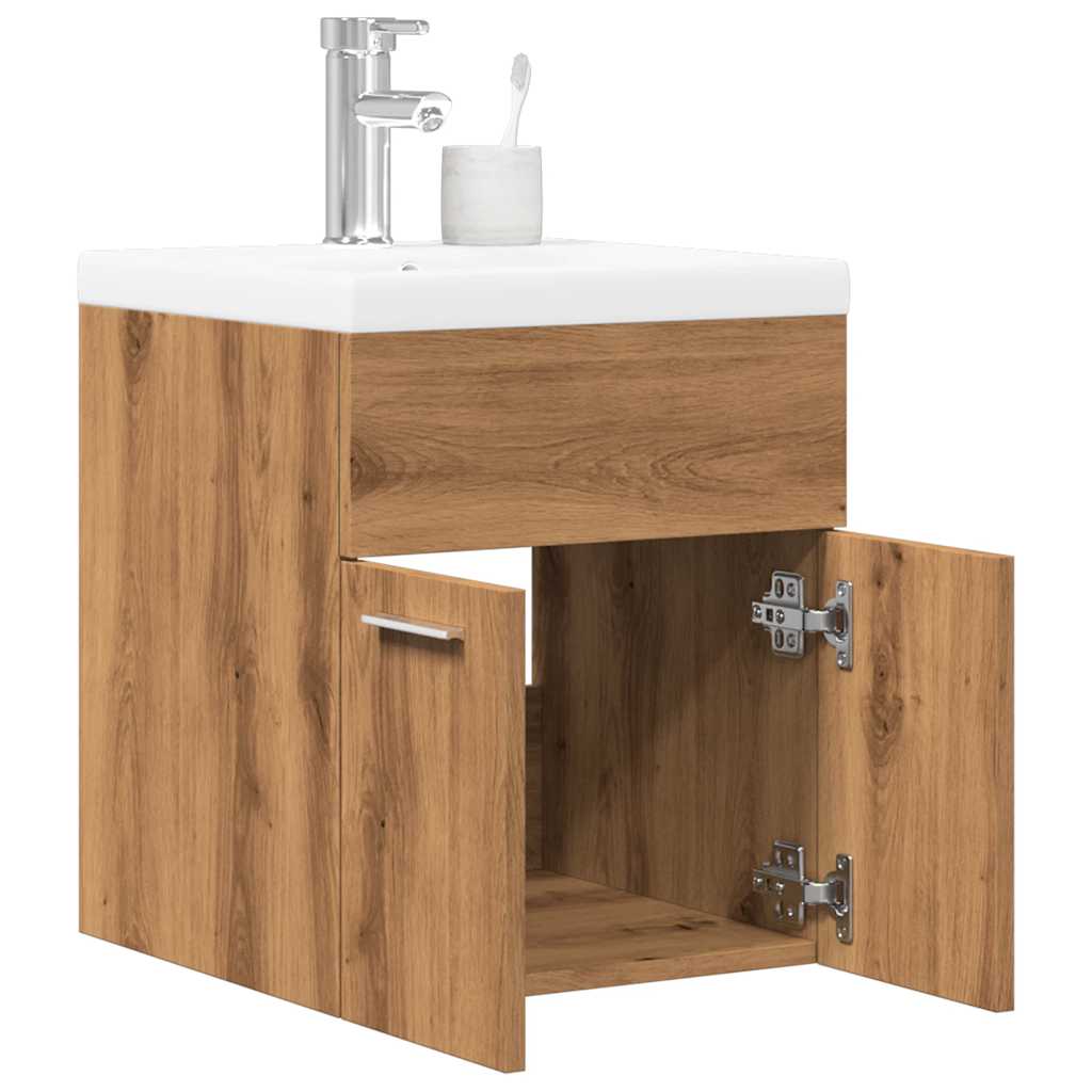2-delige Badkamermeubelset bewerkt hout artisanaal eikenkleur is nu te koop bij PeponiXL, paradijselijk wonen!