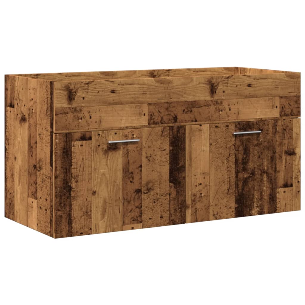 Wastafelkast met ingebouwde wasbak oud houtkleurig is nu te koop bij PeponiXL, paradijselijk wonen!