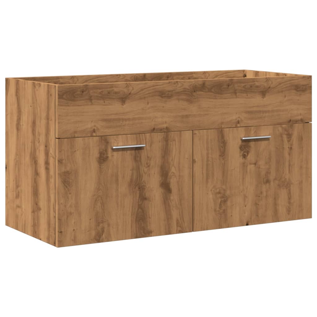 Wastafelkast met ingebouwde wasbak artisanaal eikenkleurig is nu te koop bij PeponiXL, paradijselijk wonen!