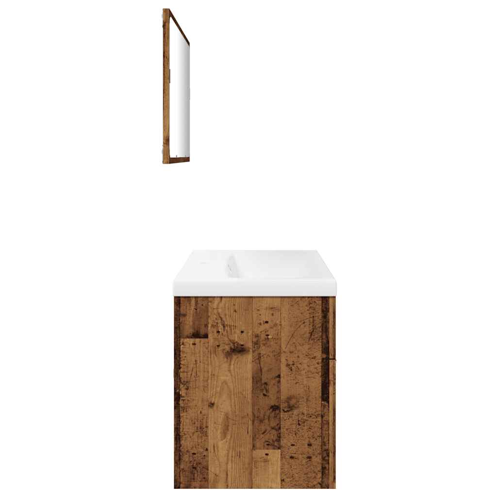 3-delige Badkamermeubelset bewerkt hout oud houtkleurig is nu te koop bij PeponiXL, paradijselijk wonen!