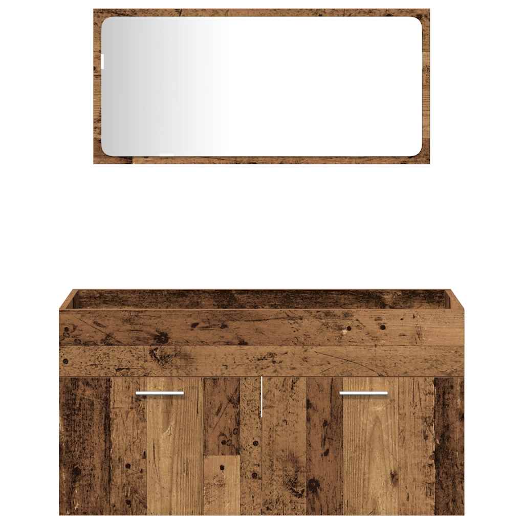 3-delige Badkamermeubelset bewerkt hout oud houtkleurig is nu te koop bij PeponiXL, paradijselijk wonen!