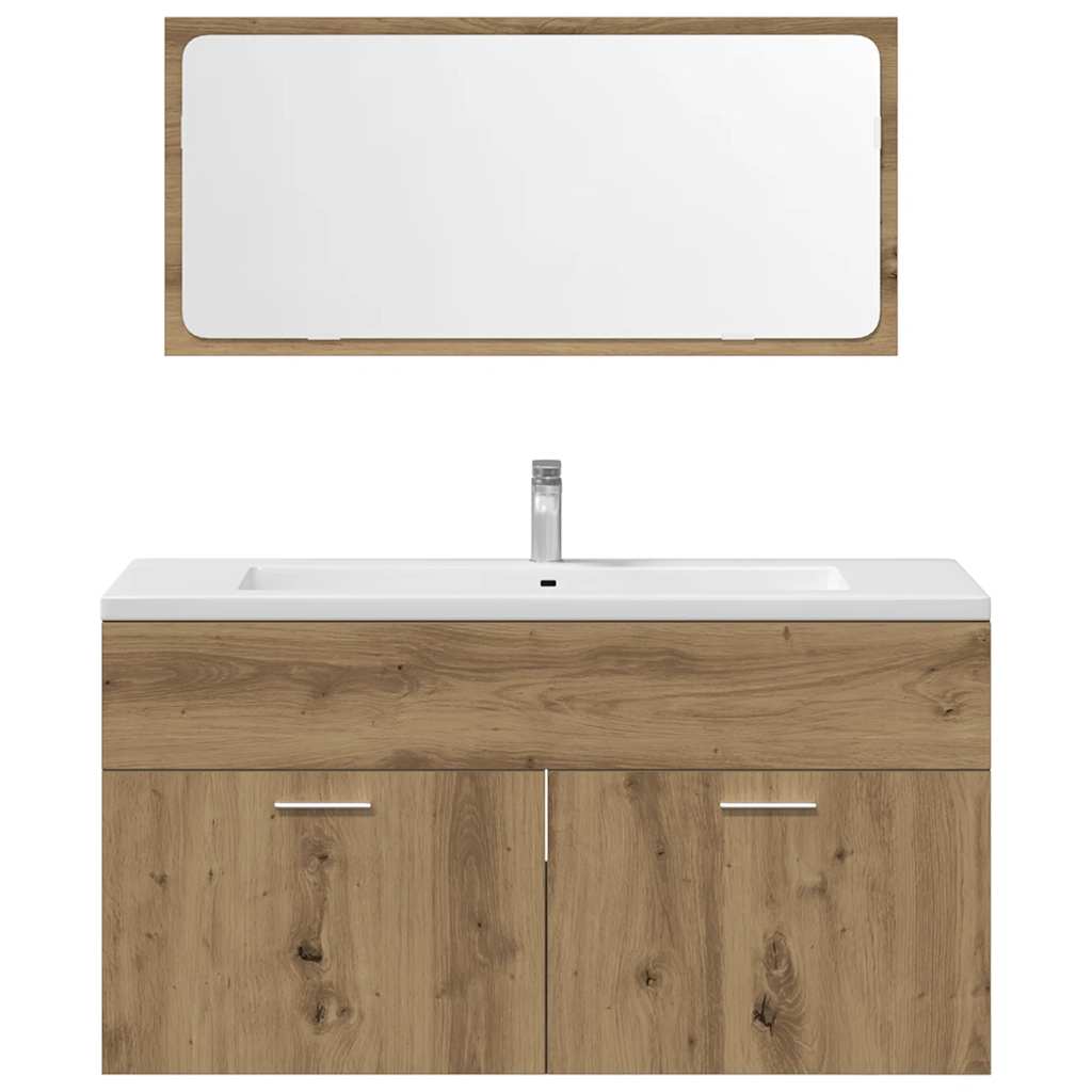 3-delige Badkamermeubelset bewerkt hout artisanaal eikenkleur is nu te koop bij PeponiXL, paradijselijk wonen!