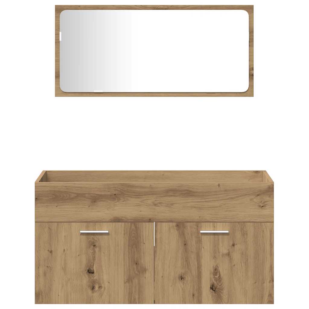 3-delige Badkamermeubelset bewerkt hout artisanaal eikenkleur is nu te koop bij PeponiXL, paradijselijk wonen!