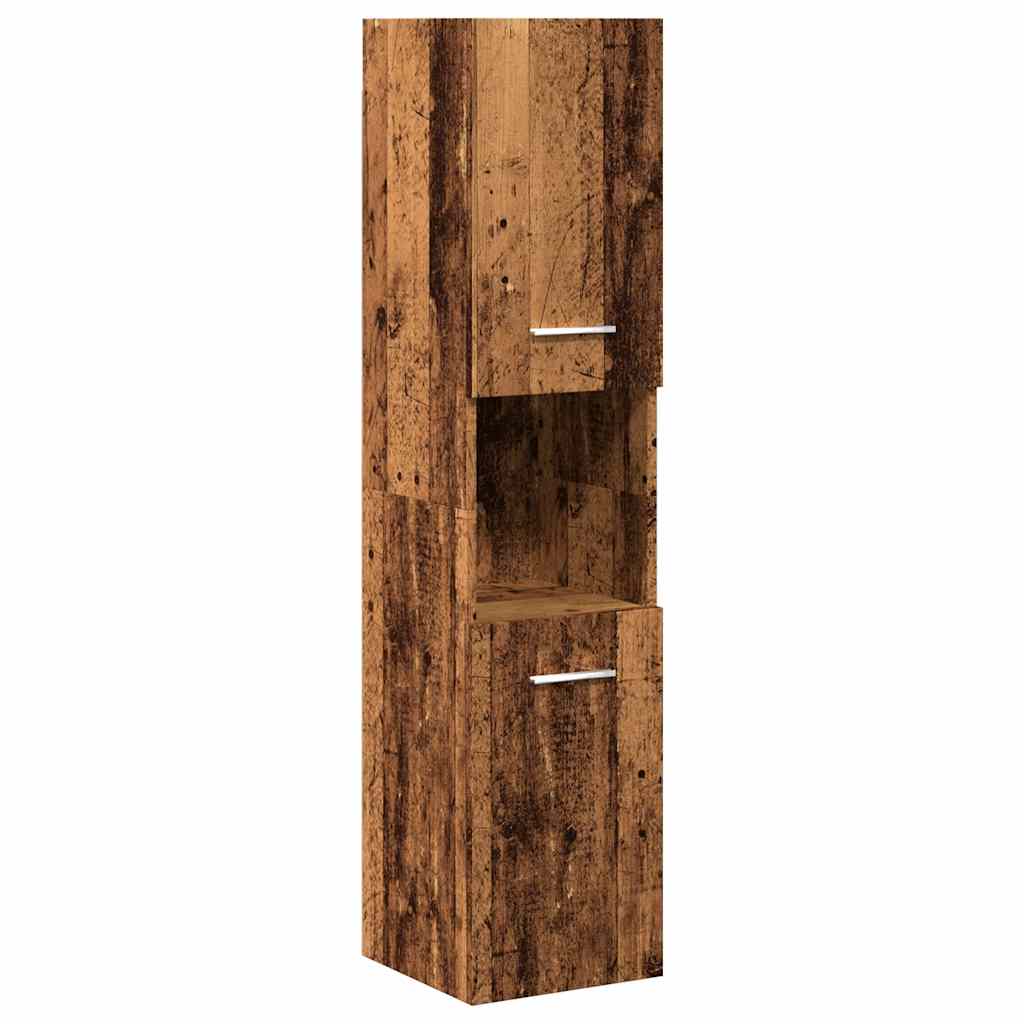 4-delige Badkamermeubelset bewerkt hout oud houtkleurig is nu te koop bij PeponiXL, paradijselijk wonen!