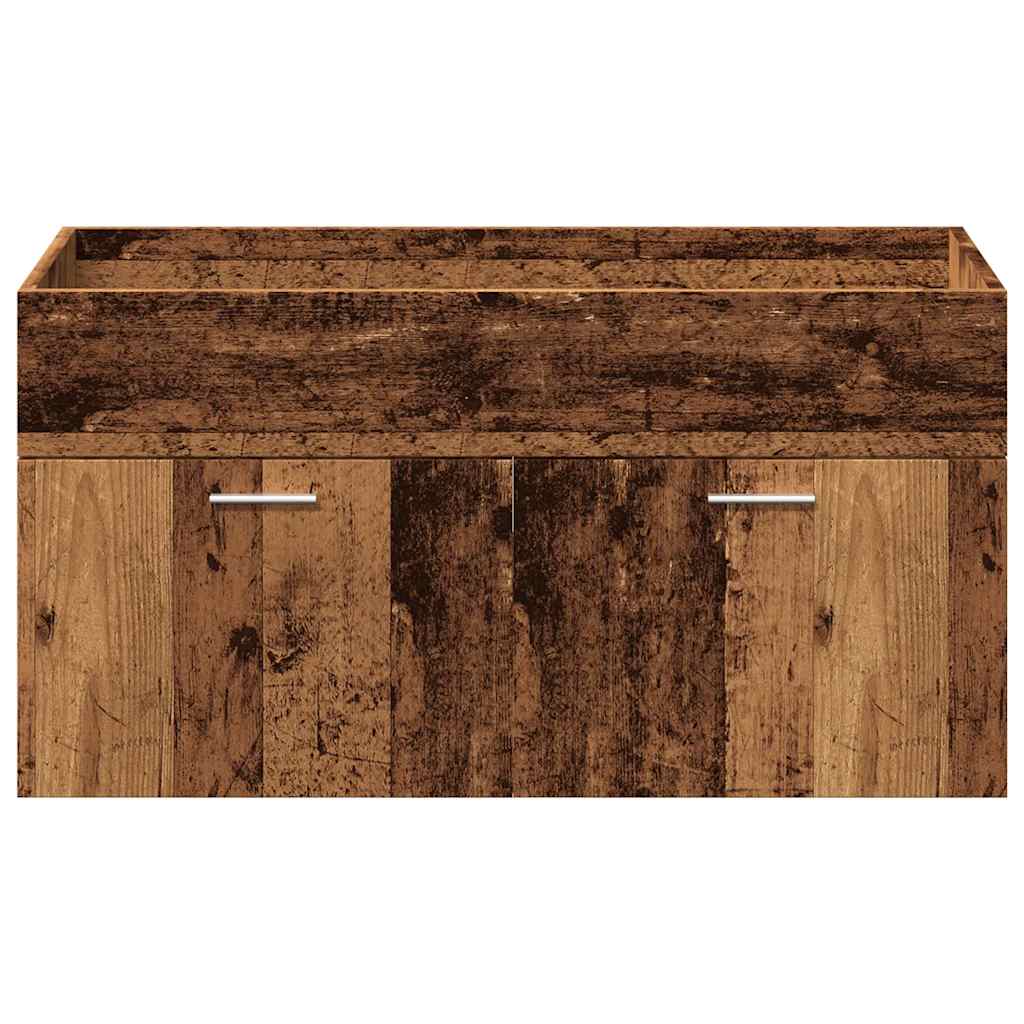 4-delige Badkamermeubelset bewerkt hout oud houtkleurig is nu te koop bij PeponiXL, paradijselijk wonen!