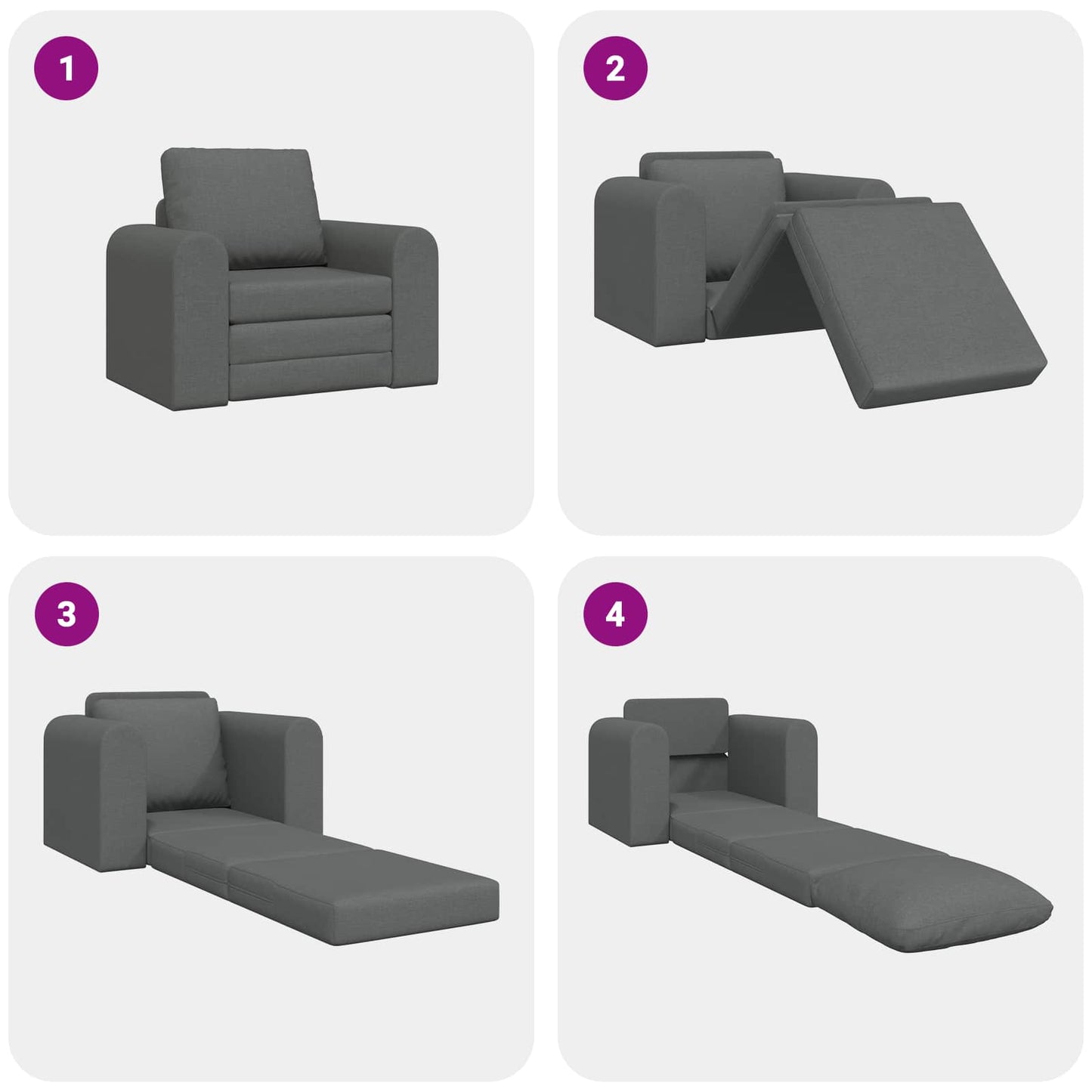 Slaapbank Donkergrijs 98 x 71 x 83 cm Stof is nu te koop bij PeponiXL, paradijselijk wonen!