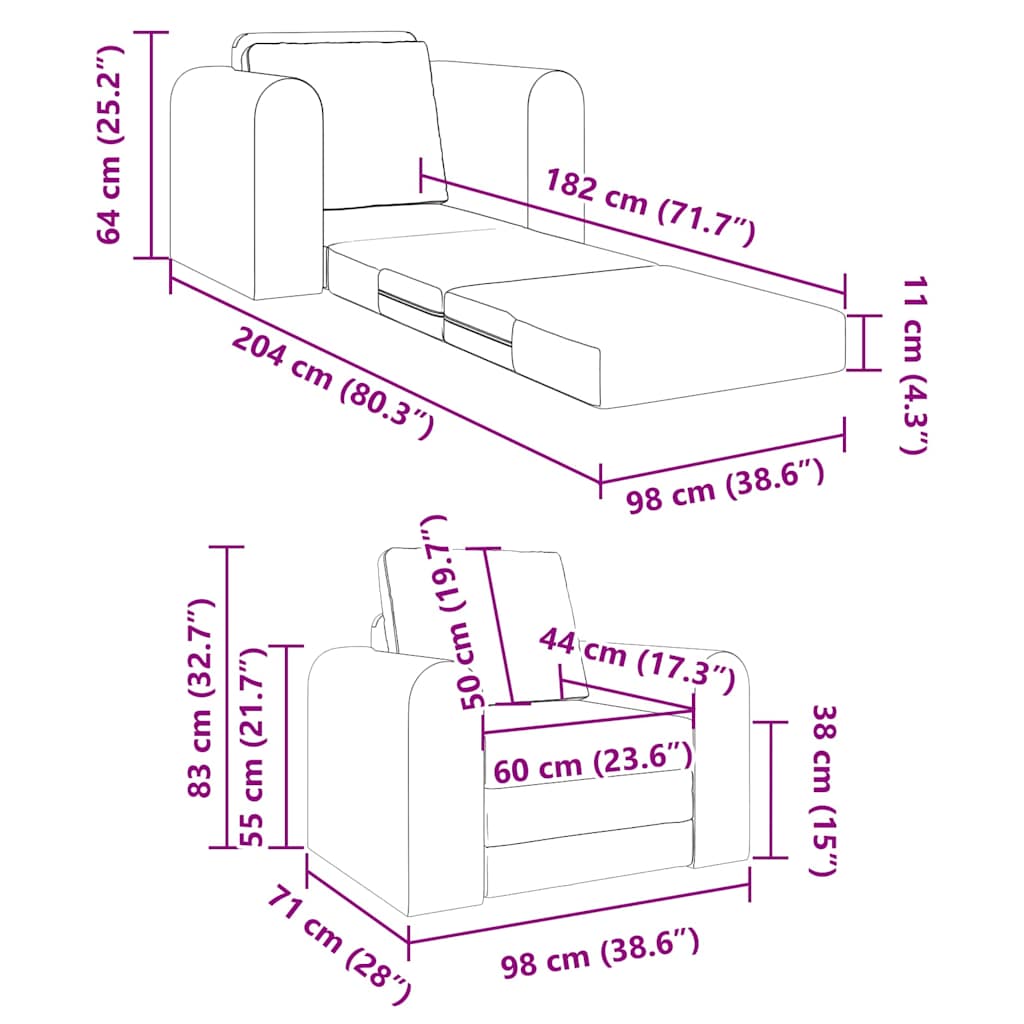 Slaapbank Donkergrijs 98 x 71 x 83 cm Stof is nu te koop bij PeponiXL, paradijselijk wonen!