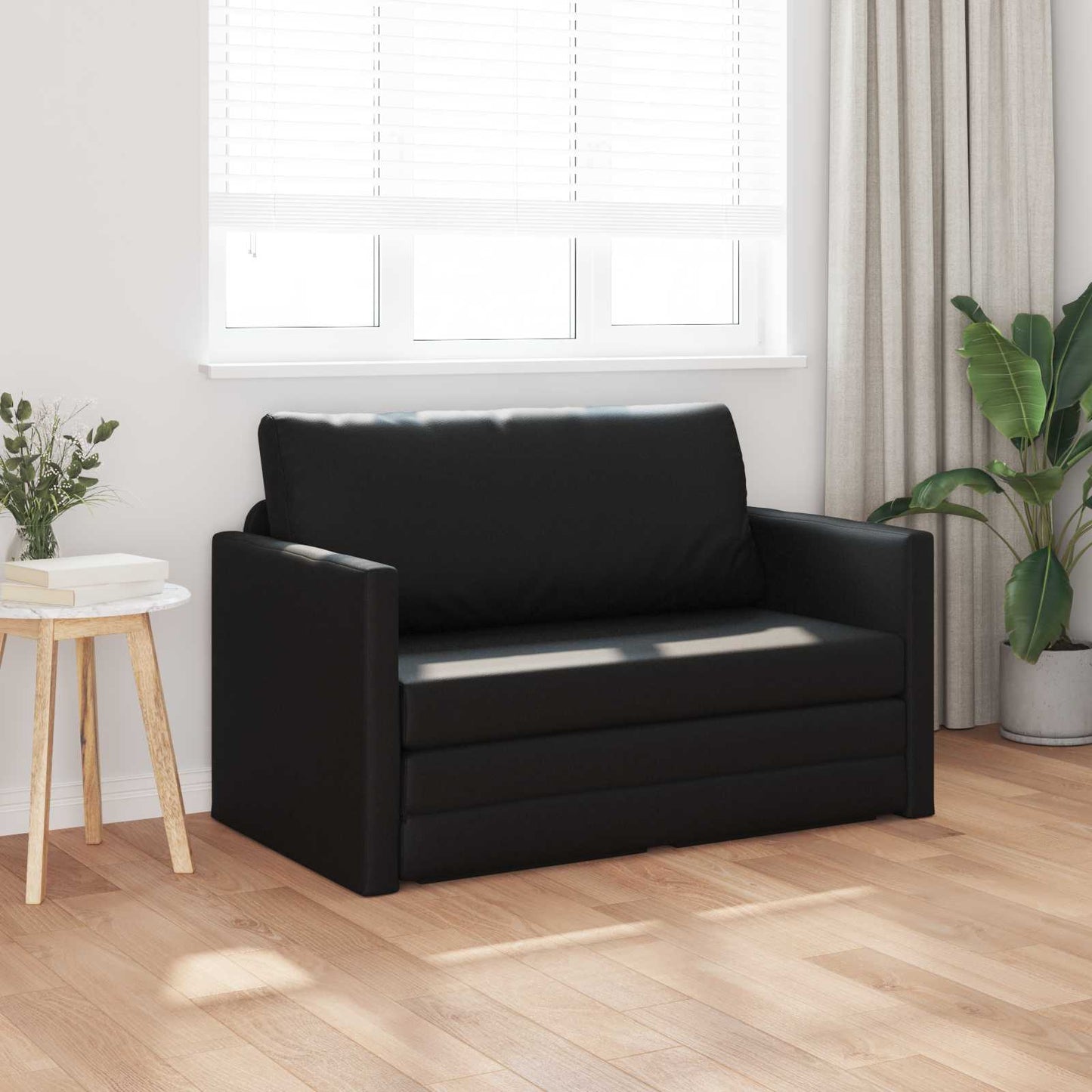 Slaapbank Zwart 124 x 71 x 78 cm Kunstleer is nu te koop bij PeponiXL, paradijselijk wonen!